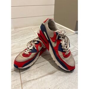 Nike Air Max 90 Mens Red White Blue USA Sneakers Size 10